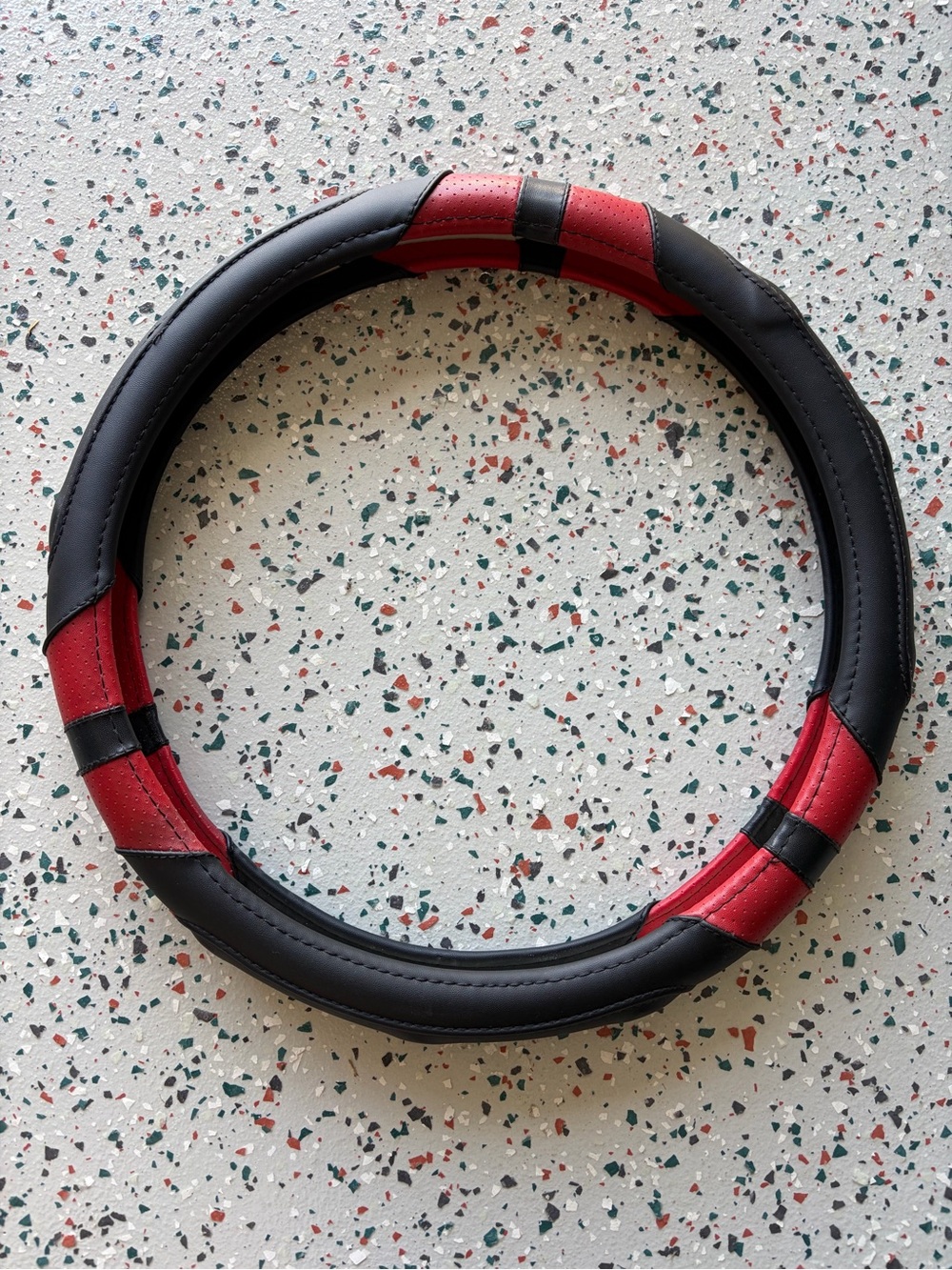 Red & Black Sports Steering Wheel Cover